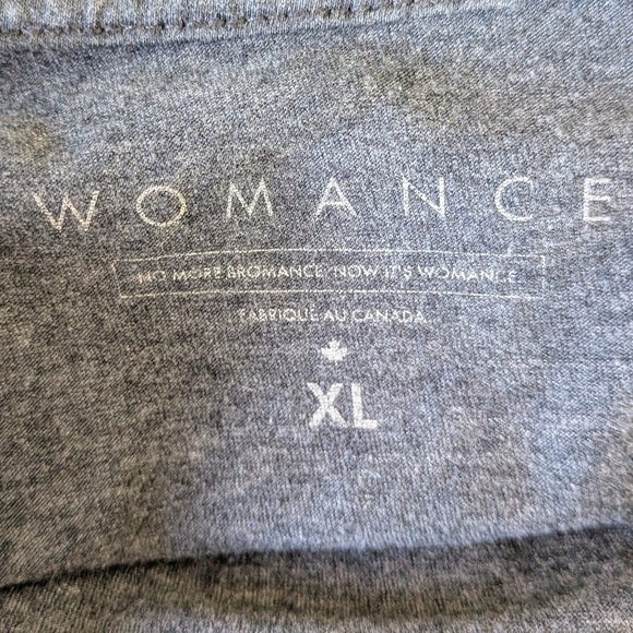 Womance Men's Gray Organic Cotton T-Shirt – Size XL – Soft & Minimalist #114 - Picture 4 of 5